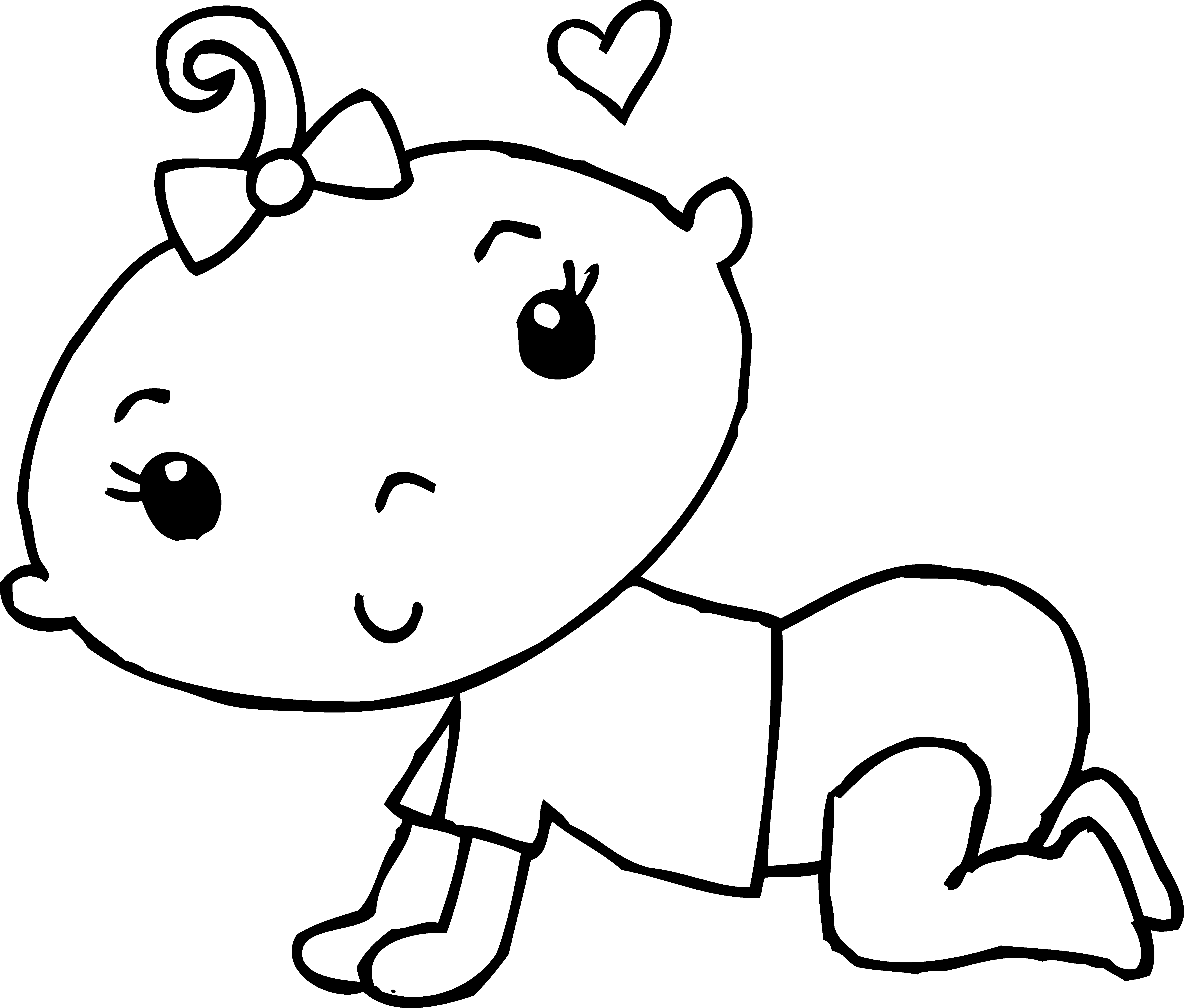 Baby Boy Clipart Black And White - Baby Girl Coloring Page (5400x4598)