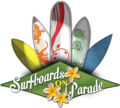 Surfboards On Parade - Surf Art Png (400x361)