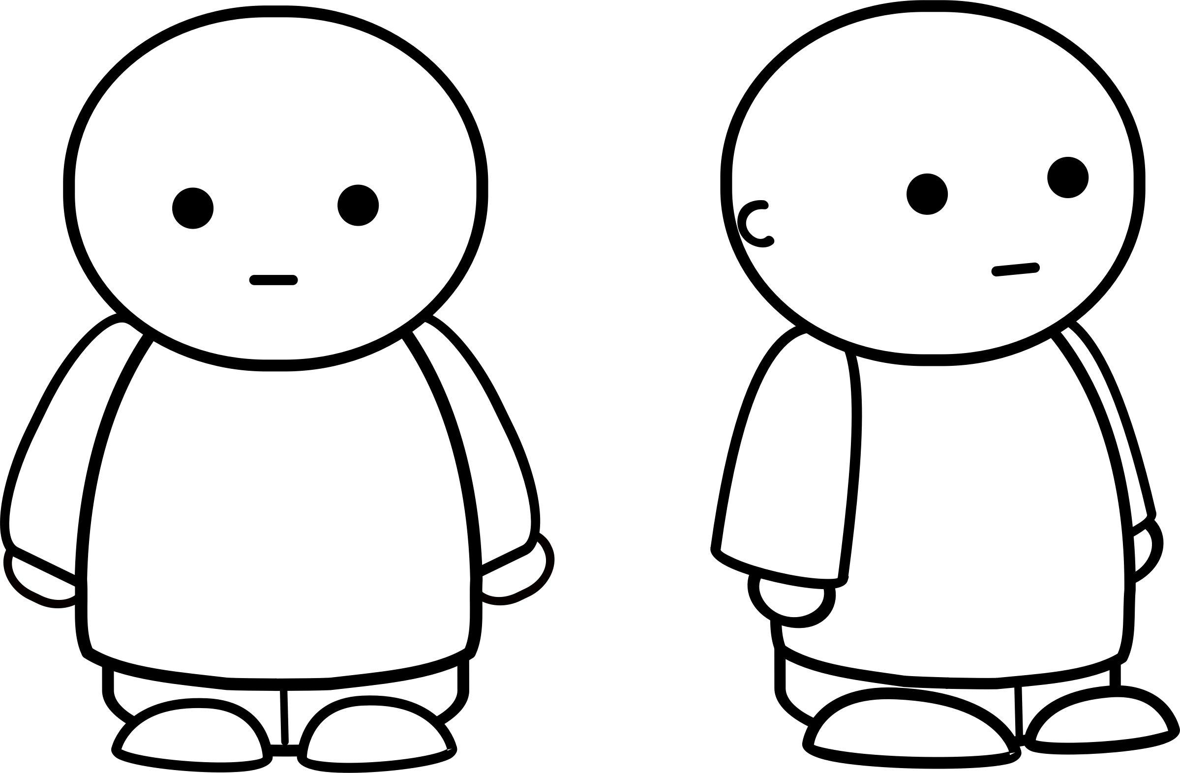 And Match Characters - Black And White Characters (2399x1572)