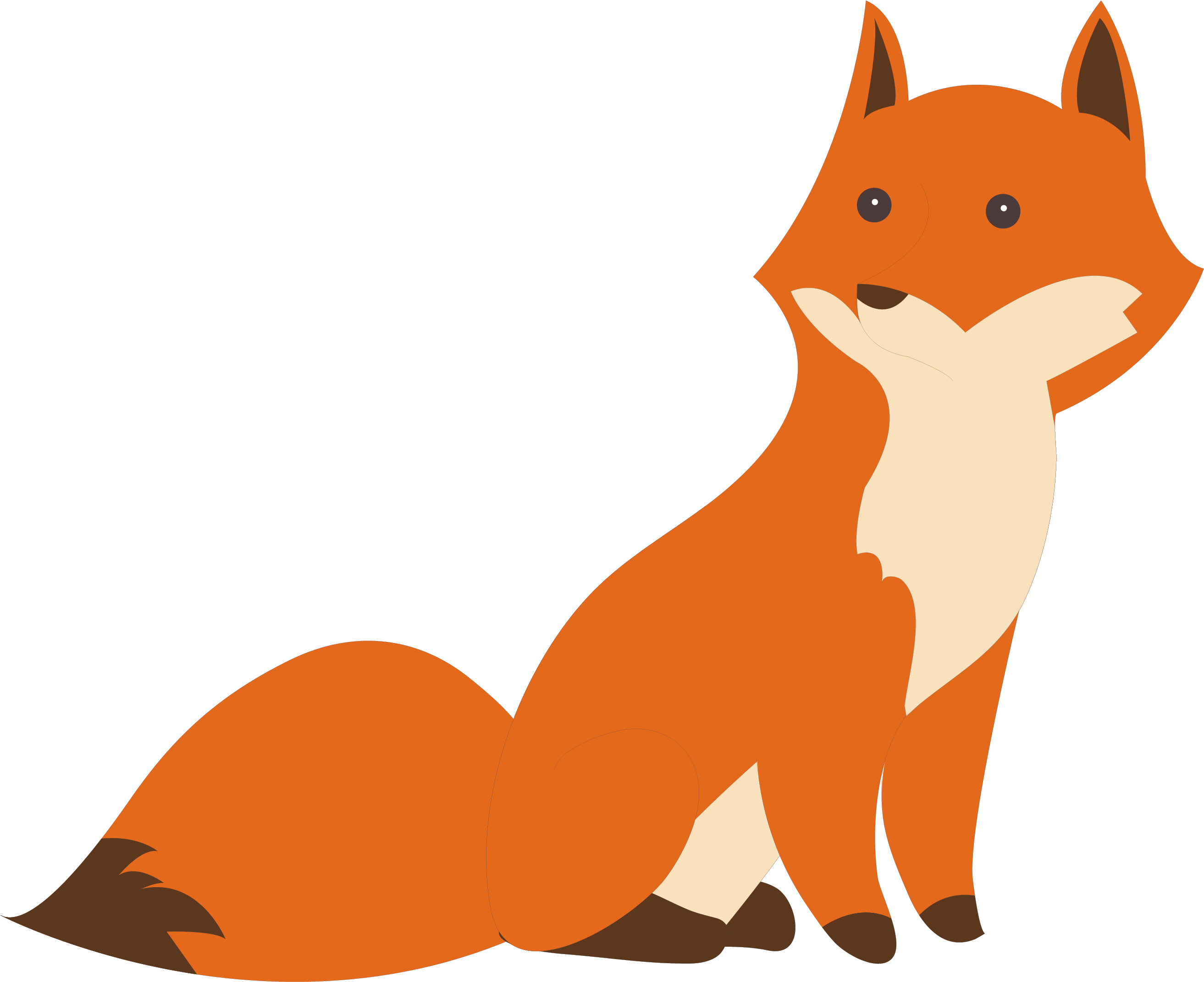 Red Fox Drawing Illustration - Cute Fox Png (2626x2243)