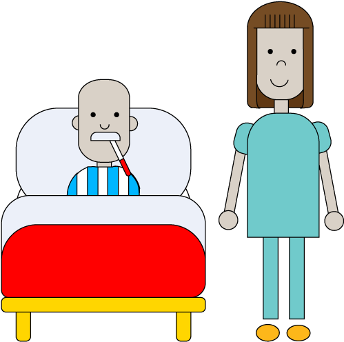 Jenny Looks After Her Dad At Home - Cartoon (524x500)