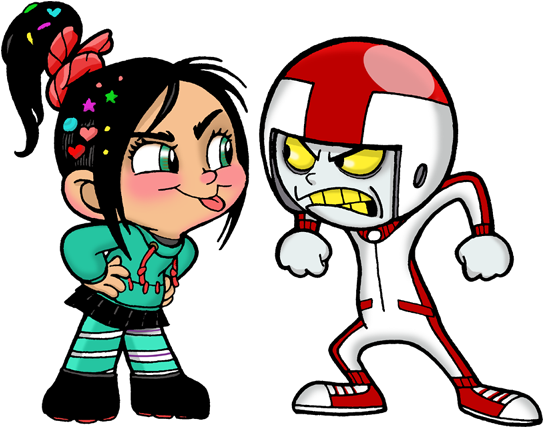 Vanellope Vs Turbo By Turbotastique - Wreck It Ralph Vanellope And Turbo (600x477)