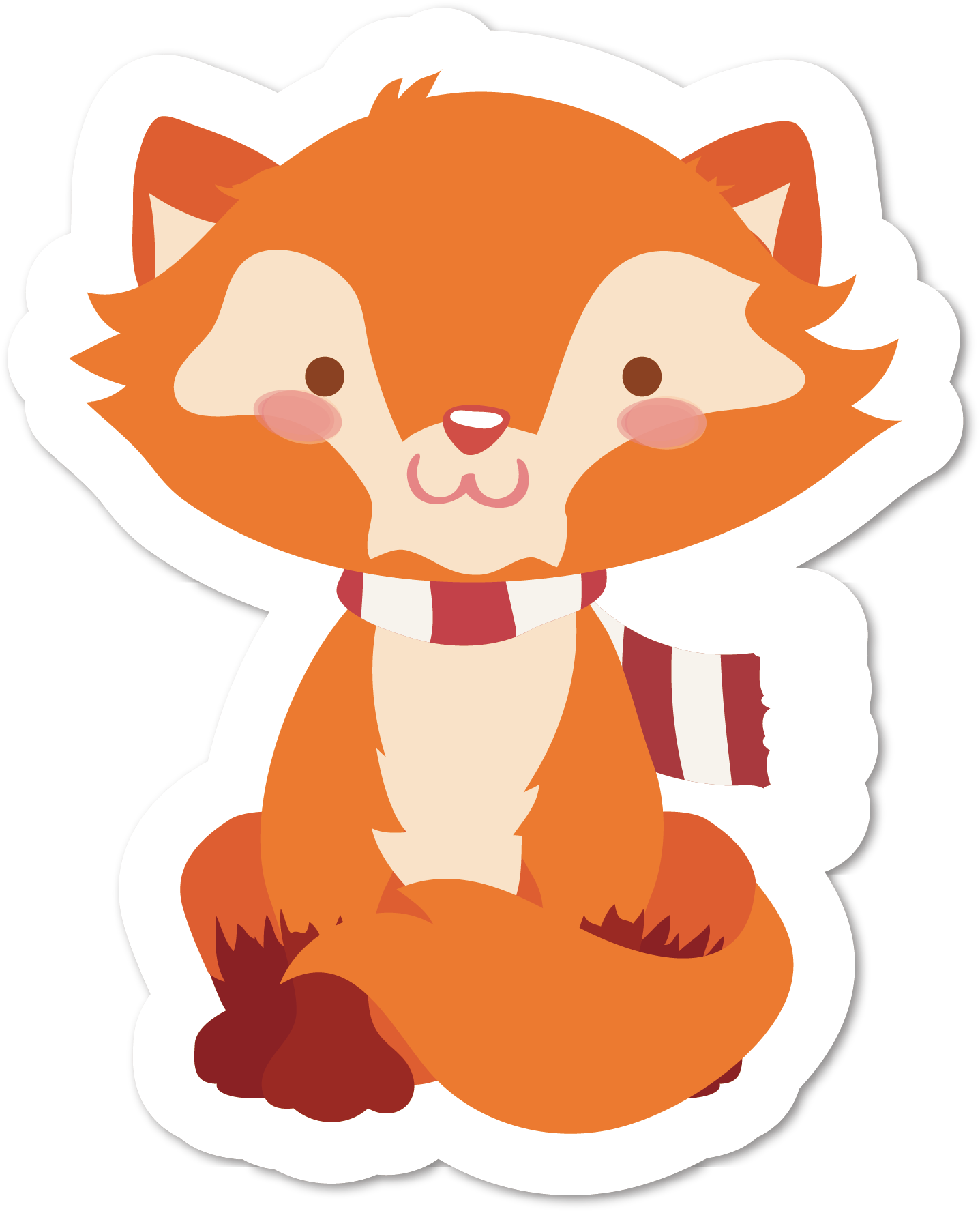 Red Fox Drawing Sticker Cartoon - Red Fox Drawing Sticker Cartoon (1444x1784)