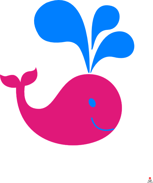 Whale Clipart Solid - Pink And Blue Whale (498x594)