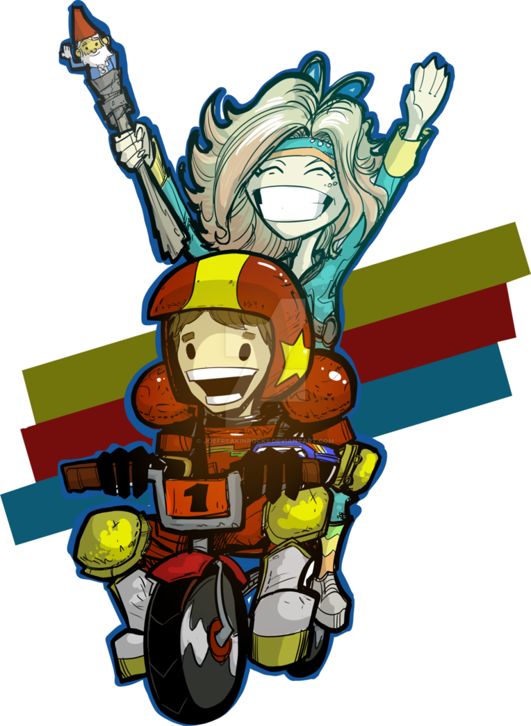 Turbo Kid And Apple - Cartoon (764x1045)