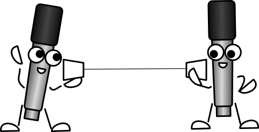 Mike The Mic String Telephone Clipart - Cartoon String Telephone (512x262)