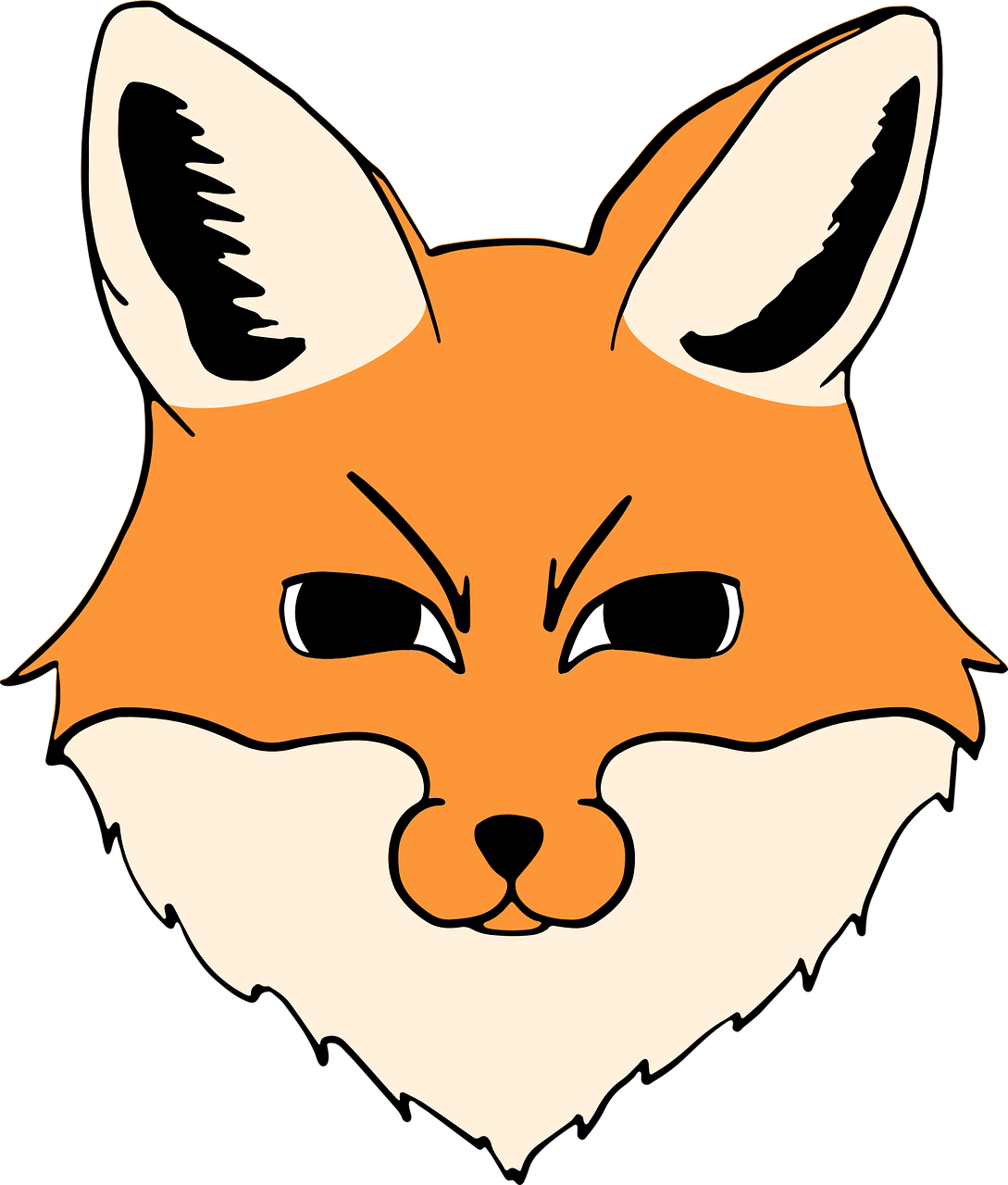 Fox Head Animal Vector Png Image - Face Fox Png Transparent (1089x1280)