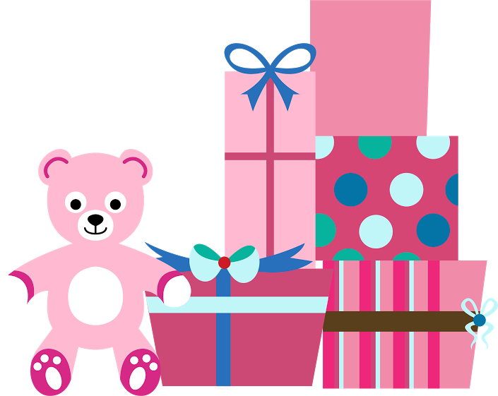 Centro De Mesa Baby Shower Niña Con Moñitos - Baby Shower Niña Png (705x561)