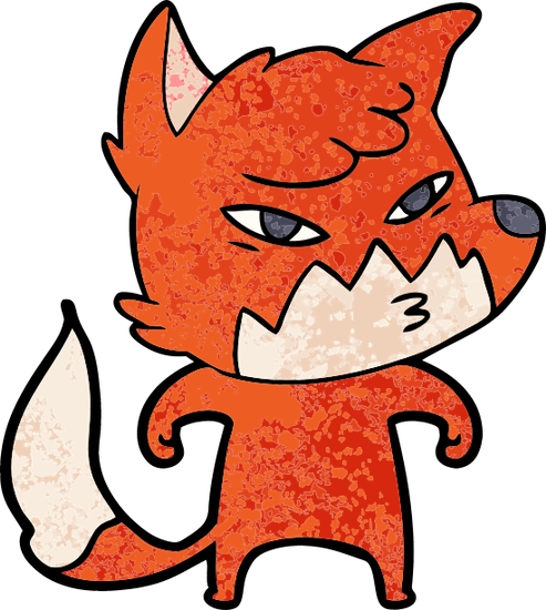 Clever Cartoon Fox Vector Illustration Design - Illustration (493x550)