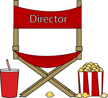 Directors Chair Popcorn And Drink Clip Art - Film (462x417)