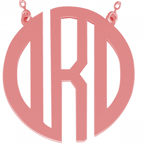 Coin Cut Style Personalized Monogram Name Initial Necklace - Emblem (500x500)