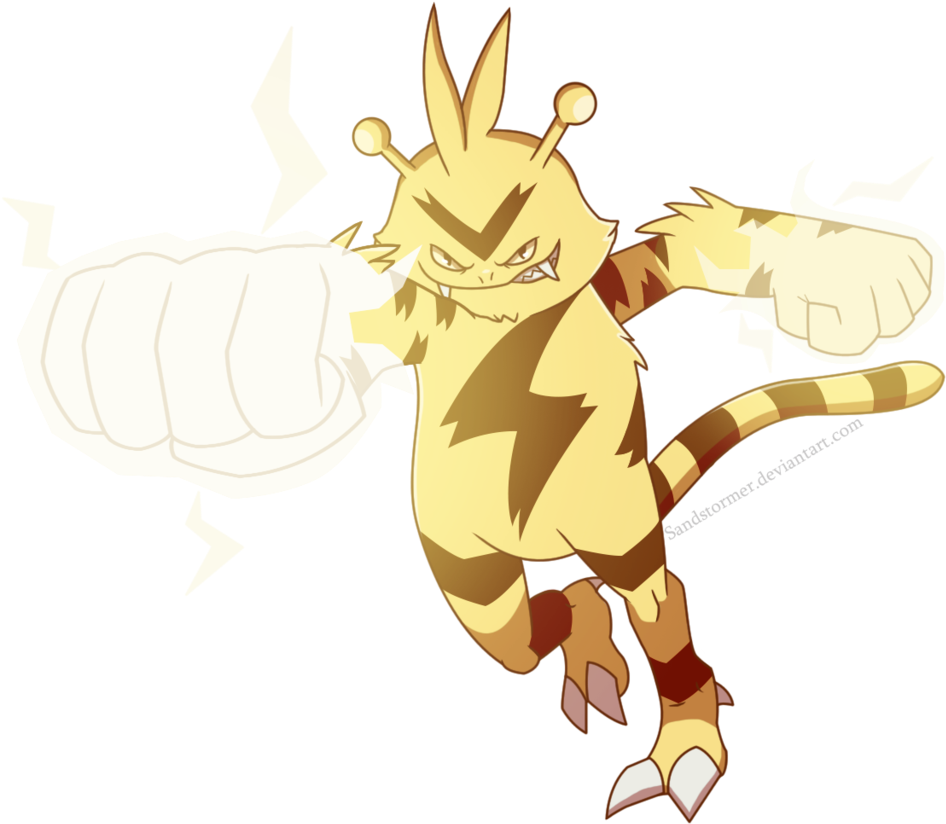 Electabuzz Used Thunder Punch By Sandstormer - Drawing (1024x832)