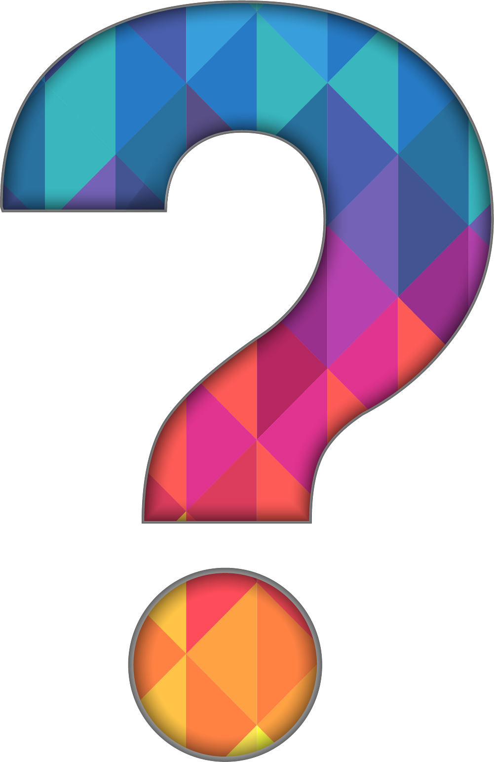 Question Mark Paintbrush Stained Glass Question Mark - Question Mark Paintbrush Stained Glass Question Mark (1001x1543)