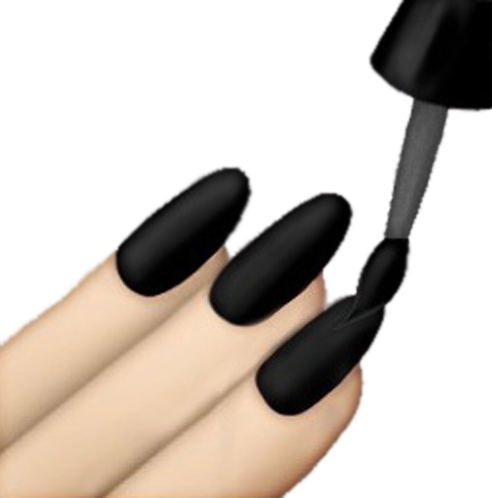 Nail Clipart Emoji - Black Nail Polish Emoji (492x498)