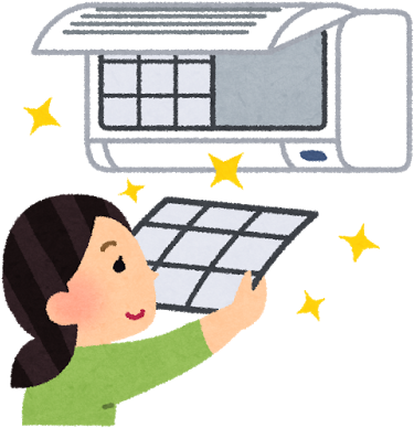 ハウスクリーニング - エアコン 掃除 イラスト 無料 (395x400)