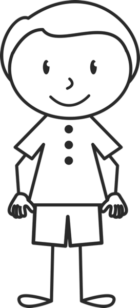 Clean-cut Boy In Button Up Shirt Stamp - Stick Figure With Glasses (273x600)