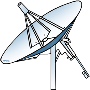 Outer Clip Art By Phillip Martin, Satellite Dish - Satellite Dish Clipart Transparent (343x360)