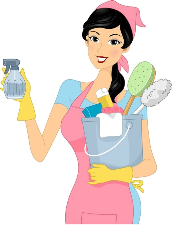 Personnages, Illustration, Individu, Personne, Gens - Maid Service Cartoon (557x800)