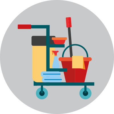 Cleaning & Housekeeping - Janitor Cart Illustration (400x400)