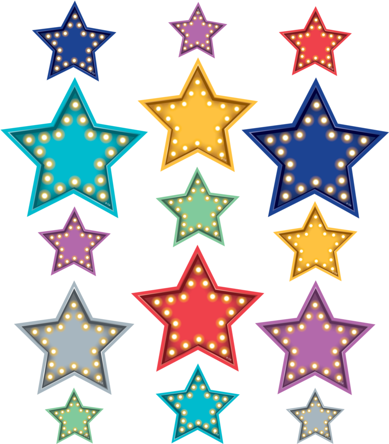Tcr77318 Clingy Thingies Marquee Stars Accents Image - Star (900x900)