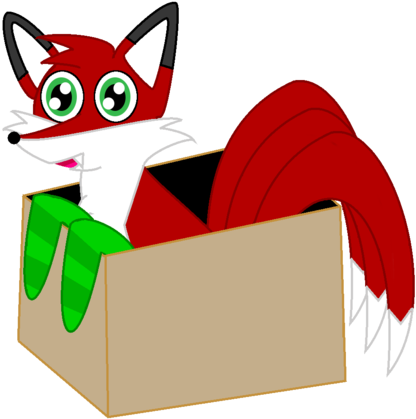 Fox With Sox In A Box By Trickyfox93 - Cartoon (894x894)