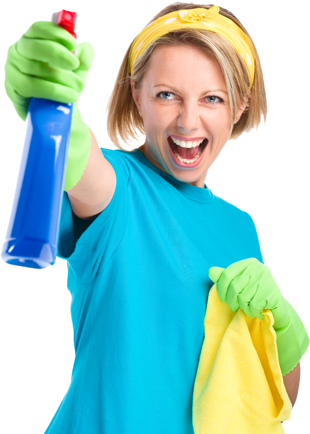 Young Woman As A Cleaning Ma - Cleaner Woman Png (678x885)