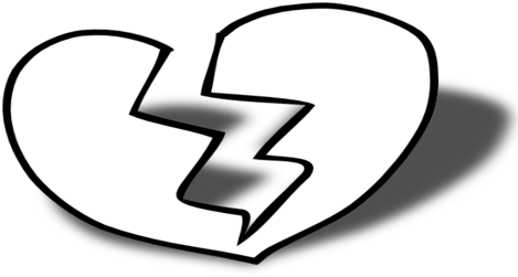 Books Coloring Medium Size Broken Heart Coloring Pages - Broken Heart Cartoon Black And White (476x333)