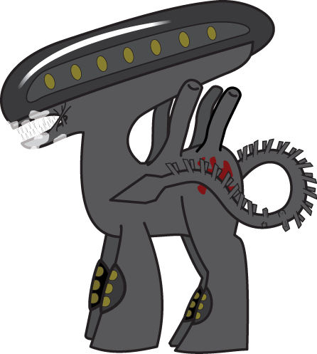 Xenomorph Clipart Mlp - Пони Ксеноморф (446x497)