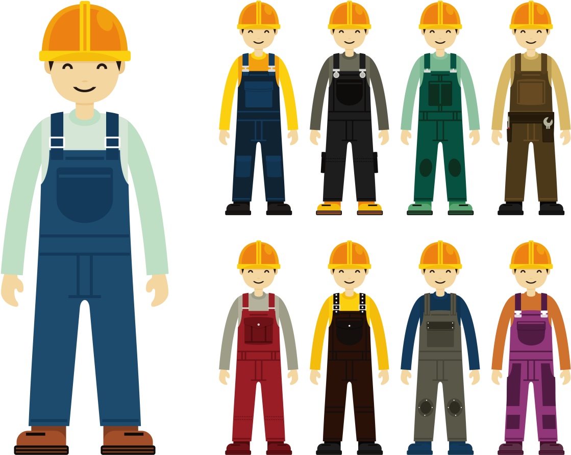 Construction Worker With Overalls - Construction Worker Image Cartoon (1400x980)