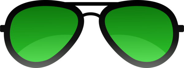 Red Sunglasses Cliparts - Green Sunglass Png Download (600x221)