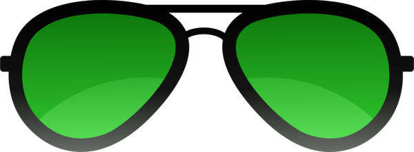 Red Sunglasses Cliparts - Green Sunglass Png Download (600x221)