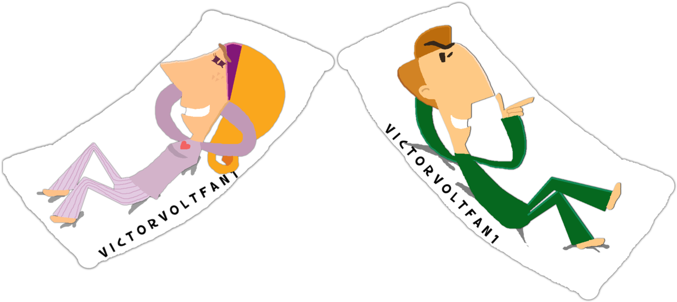Victor N Anita Hugging Pillows By Victorvoltfan1 - Pajamas (1336x597)