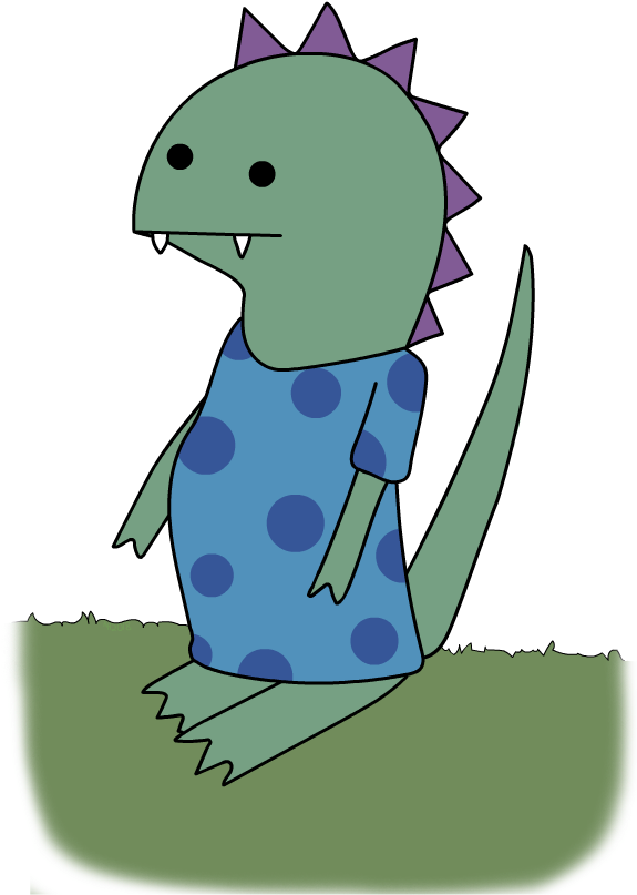 Dinosaur In Pajamas By Aaronsdev - Cartoon (574x822)