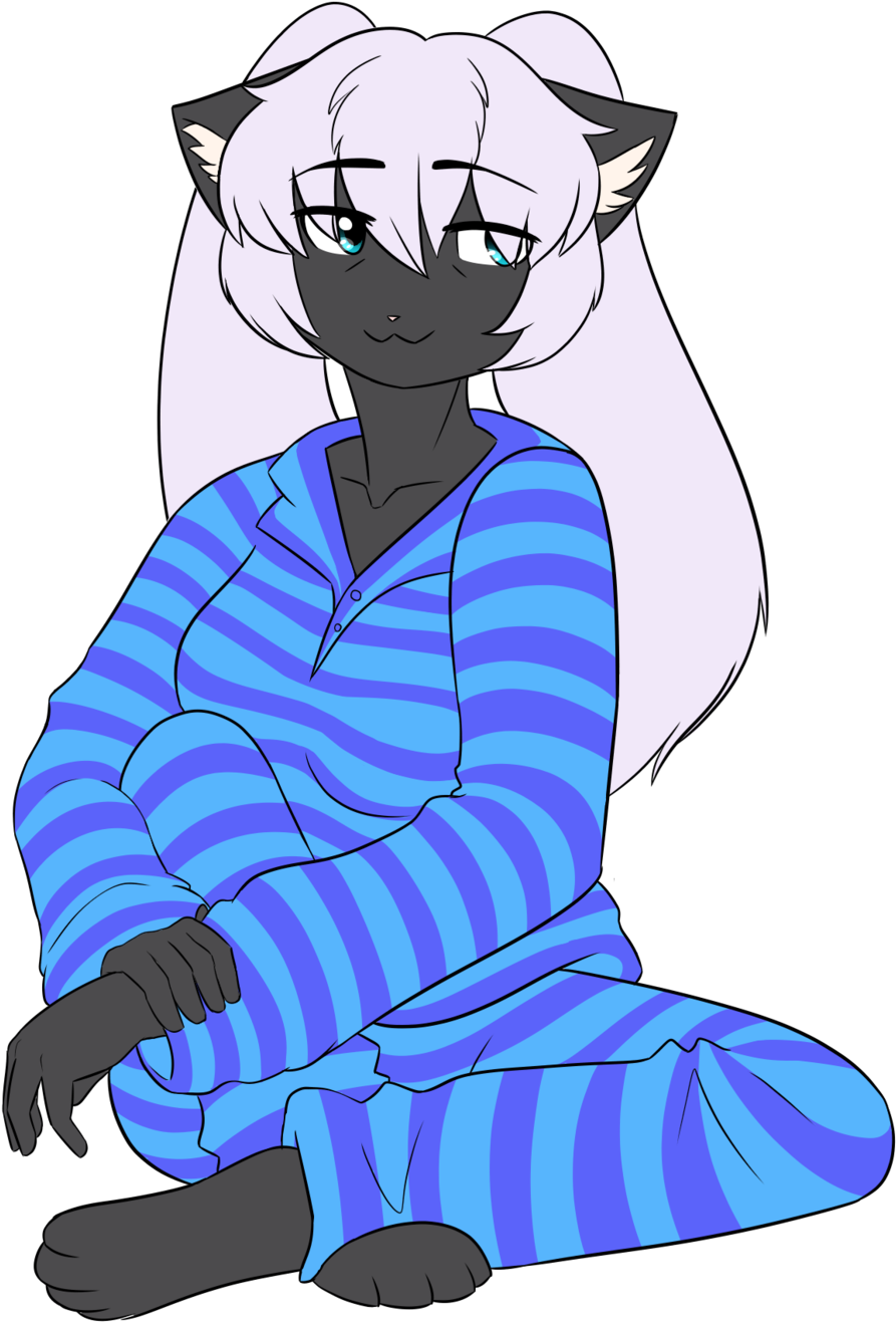 Pajama Cat By Siferian - Drawing (1024x1352)