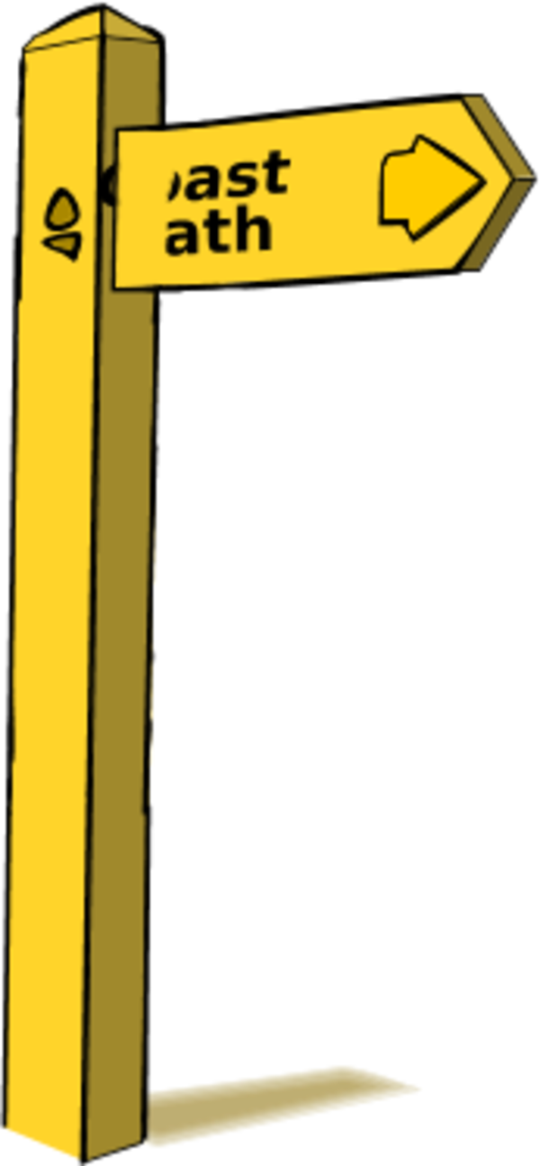 Wooden Sign Post 16261 Large - Clipart Footpath Sign (600x1294)