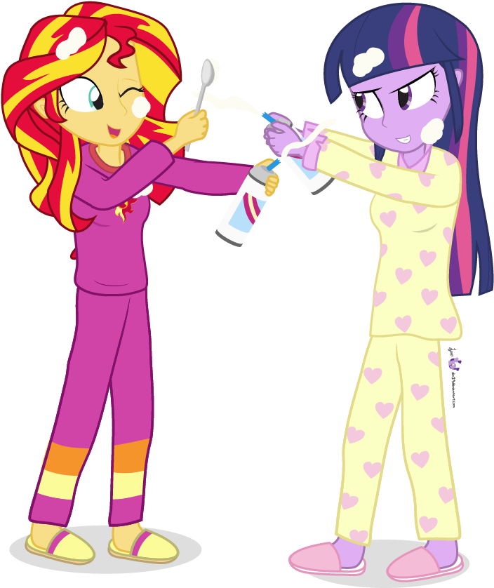 Dm29, Clothes, Cute, Duo, Equestria Girls, Julian Yeo - Slumber Party Sunset Shimmer (720x860)