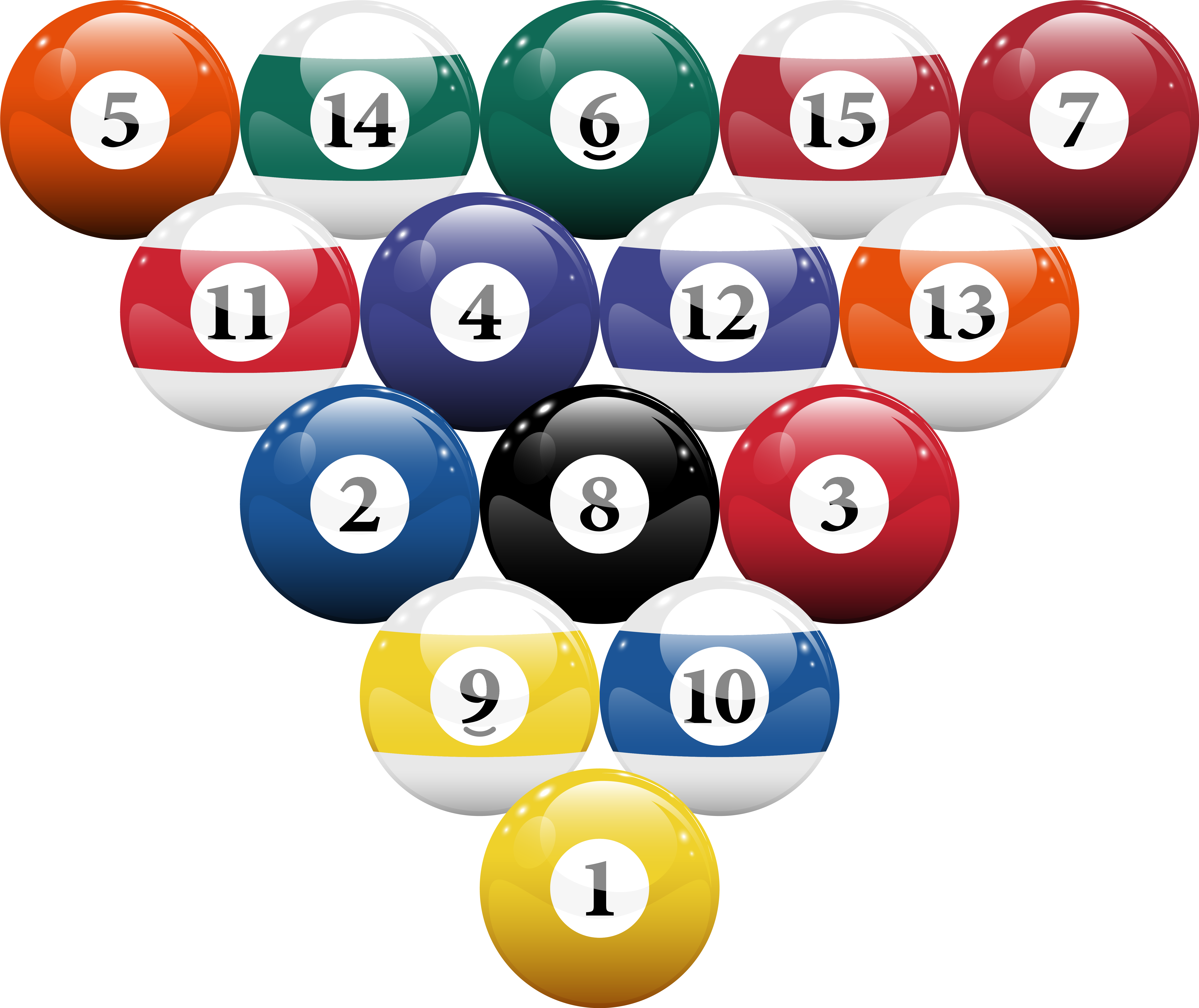 Racked Billiard Pool Balls Png Clipart - Cue Sports (6259x5322)