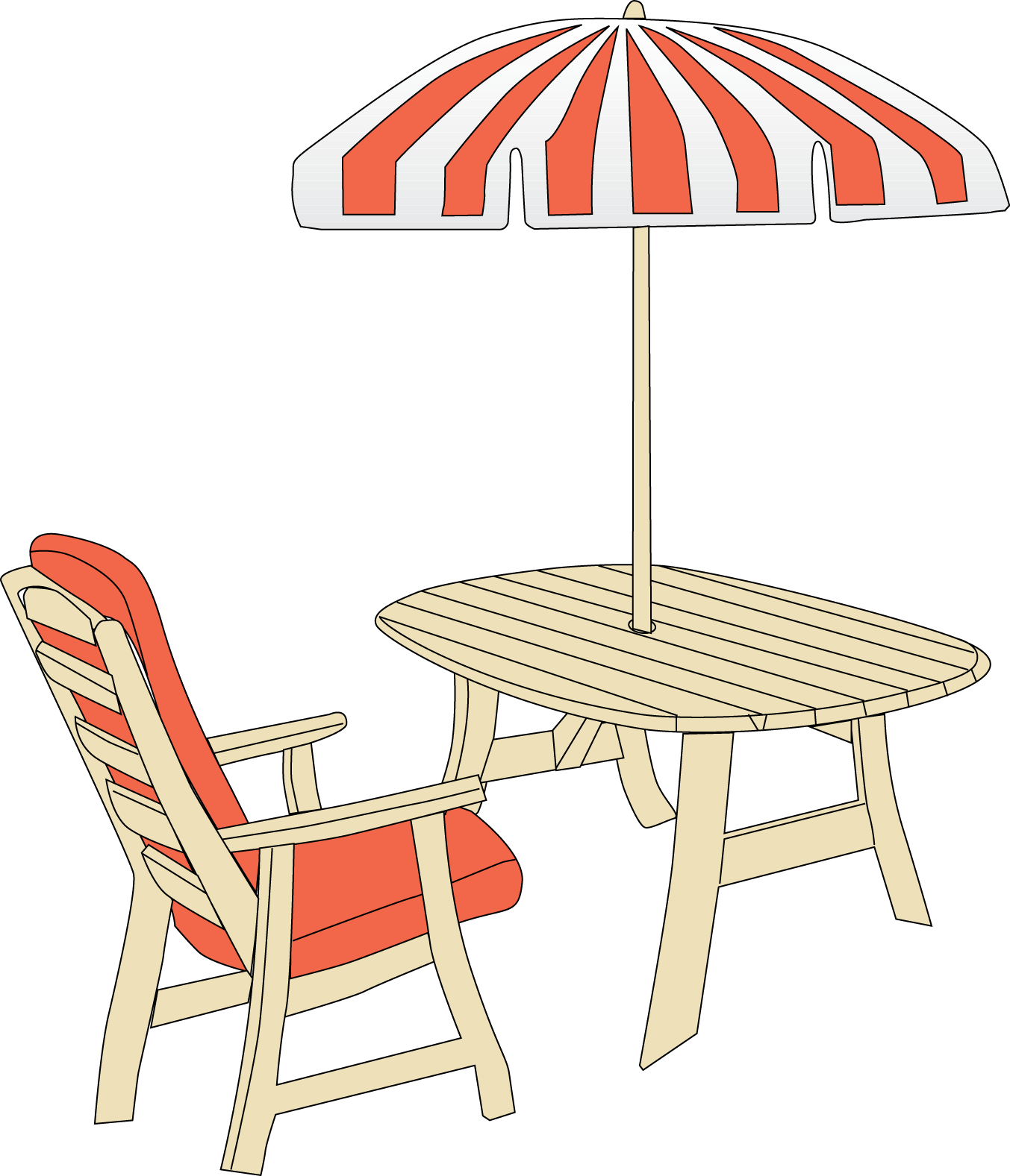 Exterior 20clipart - Garden Furniture (1353x1577)