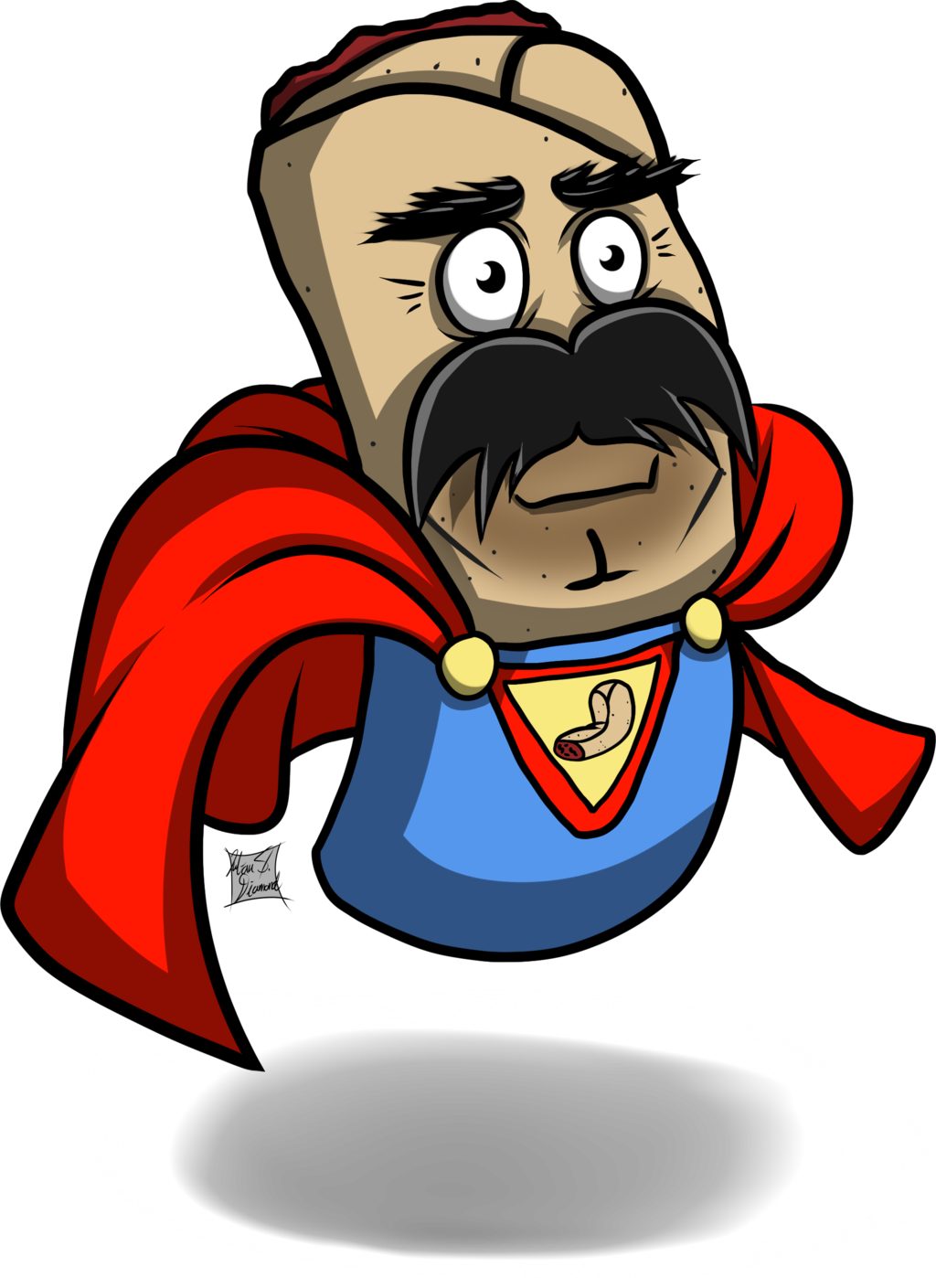 El Burrito By Azure-arts - Burrito With Mustache (1024x1398)