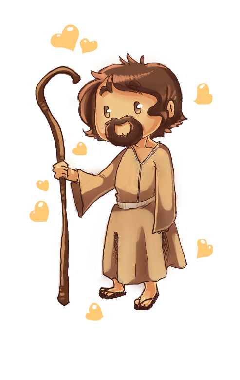 Little Jesus Shepard By Nuclearmango - Cartoon (505x782)