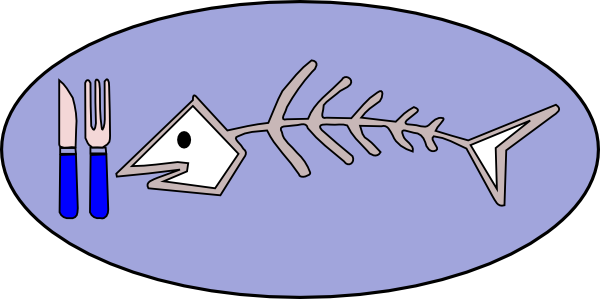 Fish Bones Food Clip Art - Sea Food Clip Art (600x299)