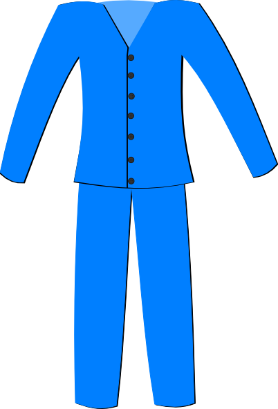 Pyjamas Clipart - Blue Pajamas Clip Art (402x592)