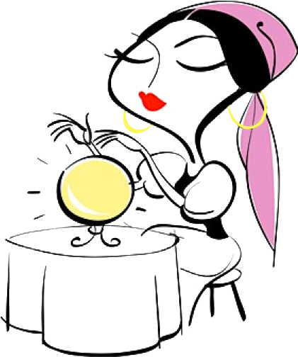 Lady - Crystal Ball Fortune Teller Clipart (550x549)