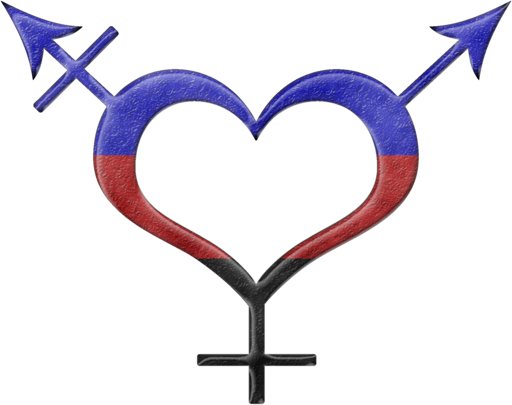 Polyamory Pride Heart Shaped Gender Neutral Symbol - Mtf Transgender Symbol (1773x1404)