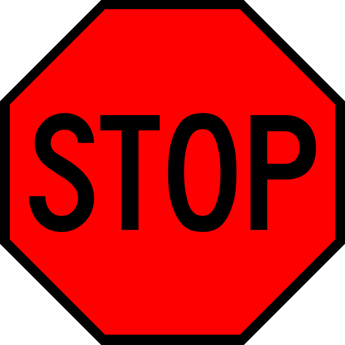 Stop Sign Light Red - Cross Traffic Does Not Stop Sign (1200x1200)