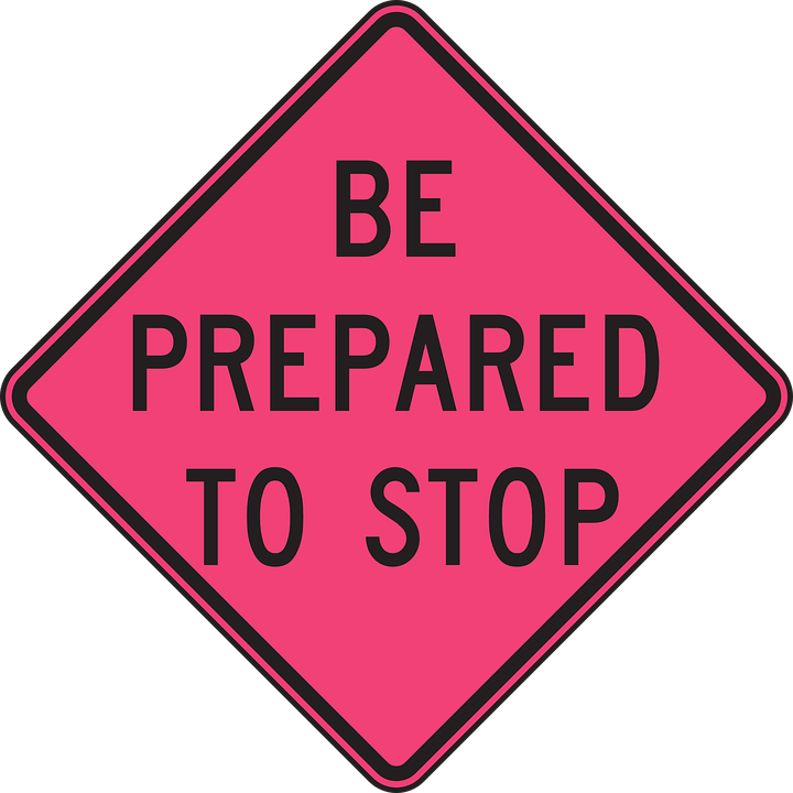 Stop Sign Graphic 8, - Prepared To Stop Sign (720x720)