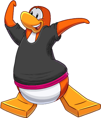 Orange Penguin Digging - Club Penguin Orange (473x511)