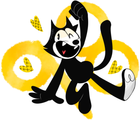 Happy Birthday To The Most Wonderful Cat Of All 98 - Felix The Cat Fanart (500x433)