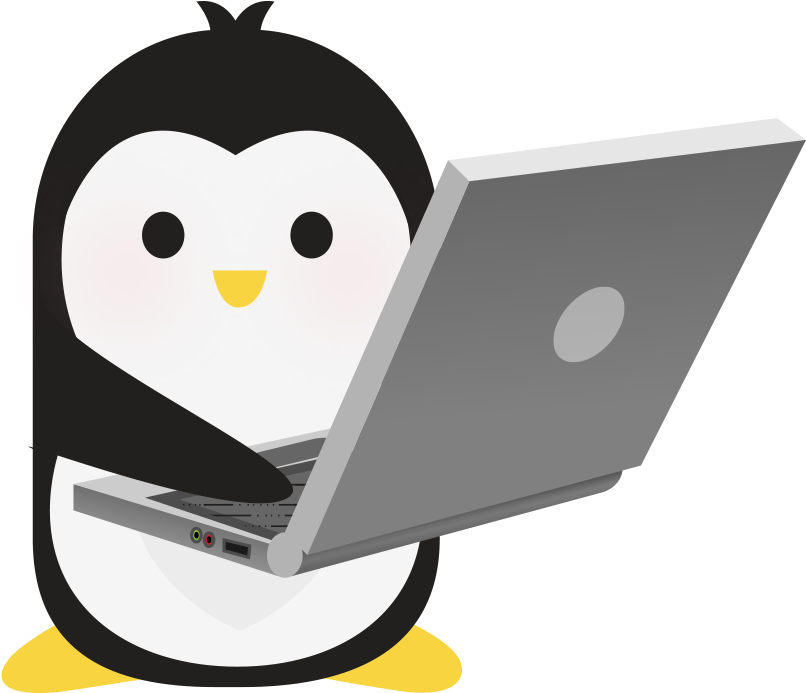 Technical Penguins Development Penguin Is Holding A - Penguin Running Away Png (1000x1000)