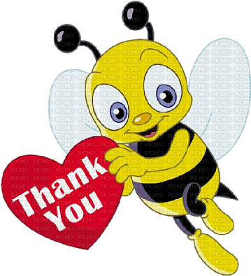 Kaz Creations Cute Cartoon Love Bees Bee Wasp Text - Cartoon Saying Thank You (400x400)